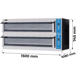 Forno pizza elettrico a camera doppia per 6 + 6 pizze Ø 40 cm 4+4 teglie EN 60x40 sviluppo in larghezza serie SMART