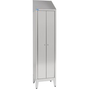 Armadio spogliatoio in acciaio inox 304 con 2 ante L500xP400xH2150 mm