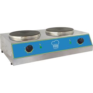Piastra per cottura elettrica da banco doppia zona Ø 22 cm potenza 2000 + 2000 watt