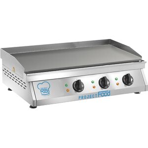 Fry top elettrico da banco a tripla zona di cottura con piastra liscia potenza 9000 watt