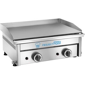 Fry top gas da banco a doppia zona di cottura con piastra liscia potenza 6000 watt