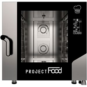 Forno gastronomia elettrico combinato convezione vapore per 6 teglie GN 2/1 comandi touch base