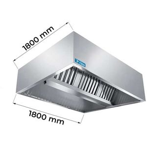 Cappa serie cubica installazione a centro stanza senza motore e regolatore di velocità dim. L1800xP1800xH450 mm