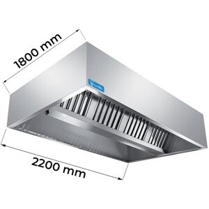 Cappa serie cubica installazione a centro stanza senza motore e regolatore di velocità dim. L2200xP1800xH450 mm