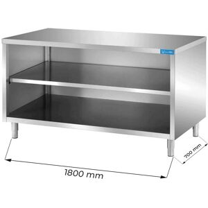 Tavolo a giorno in acciaio inox senza alzatina L1800xP700xH850 mm linea basic