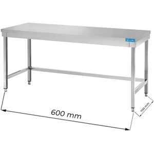Tavolo aperto in acciaio inox senza ripiano senza alzatina L600xP700xH850 mm linea basic