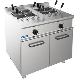 Cuocipasta professionale elettrico su mobile con vasca doppia da 28 lt + 28 lt