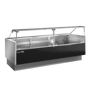 Banco frigo per gastronomia ventilato temp. da +2°C a +5°C L296 cm con vetro dritto linea MADRID
