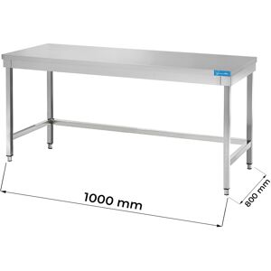 Tavolo aperto in acciaio inox senza ripiano senza alzatina L1000xP800xH850 mm linea premium