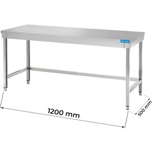 Tavolo aperto in acciaio inox senza ripiano senza alzatina L1200xP500xH850 mm linea premium