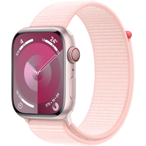 Apple Watch Series 9 GPS 45mm Alluminio Rosa Cinturino Tessuto Sport Loop Rosa Confetto EUROPA