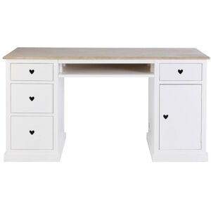 Maisons du Monde Scrivania a 4 cassetti e un anta bianca 150x77x50cm