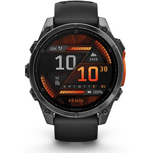 Garmin SMARTWATCH fenix 8 - 47mm AMOLED, Durata batteria 384 h, Scocca in Polimeri fibrorinforzati con fondello metallo, Touchscreen, Compatibile iOS, Android, Grigio scuro/ nero