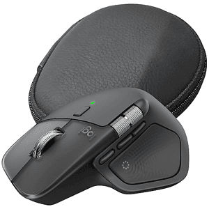 Logitech MOUSE WIRELESS Mx Master 4 con Custodia , Collegamento Bluetooth, Ingresso: Otticamente a diodi laser, Scrolling direzioni, Risoluzione max 1000 dpi, forma ergonomica, Graphite