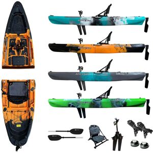 Big Mama Kayak Big Mama S500 fishing con 5 portacanne, modello divisibile, pedali, sedile e timone