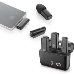 Cellular Line Talk Pro Kit di due microfoni e un ricevitore Nero