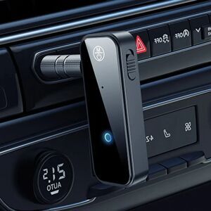 APWIKOGER Ricevitore trasmettitore 5.0 compatibile con Bluetooth 2 in 1 Jack Aux Dongle Adattatore audio da 3,5 mm per chiamate in vivavoce per musica audio per auto