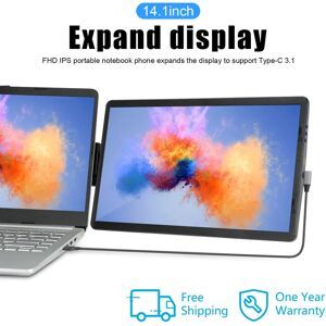 kuulaa Schermo pieghevole per monitor LCD da 14 pollici per laptop da 6 pollici per ufficio conferenze Tipo C Interruttore per telefono per computer Pannello monitor da gioco PS4/5 14.1inch