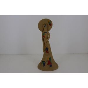 Statua vintage in ceramica di donna con cappello – Stile Miró (29 cm)