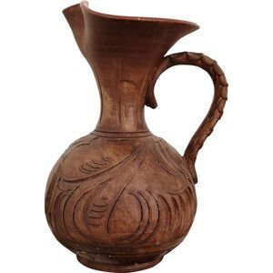 Brocca in terracotta d& 39;epoca con interno smaltato