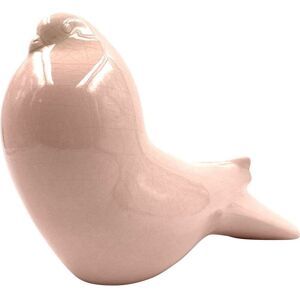 Scultura d& 39;epoca "Colomba rosa" in terracotta screpolata, Italia 1940