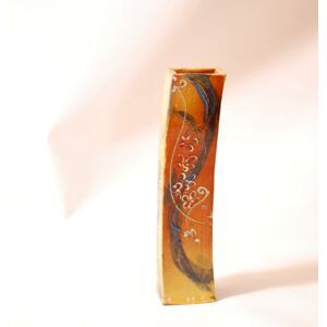 Vaso in terracotta, smaltato in studio, dipinto a mano, 1970