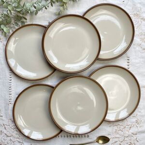 6 piccoli piatti vintage in terracotta beige marrone