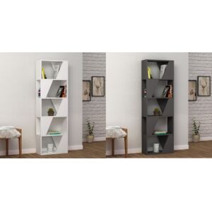 Relax e Design MOBILE LIBRERIA 5 RIPIANI BIANCA O ANTRACITE 54x24xH.168 (Tortora cons 4 giorni)