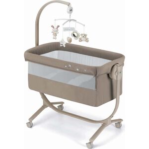 925-T164 Lettino Culla Neonato Da Campeggio, Viaggio, Portatile Fianco Letto Per Co-Sleeping Altezza Regolabile, Dondolo Colore Tortora Cullami