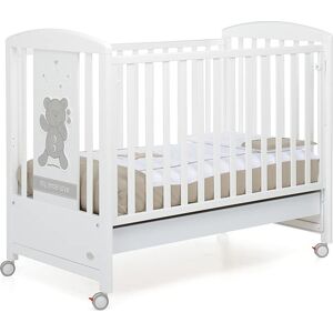 Foppapedretti 9900176410 Lettino Culla Neonato In Legno Con Ruote E Cassettone Colore Bianco - My Little Love