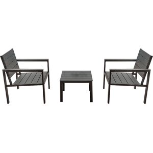 lif Sf3002bk Tavolo E Sedie Da Giardino Set Tavolo Quadrato Con 2 Sedie Colore Nero - Sf3002bk Orosei