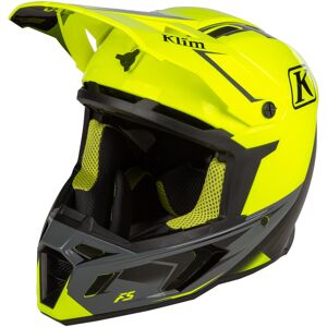 Klim F5 Legion Hi-Vis Casco Motocross Nero Grigio Giallo S