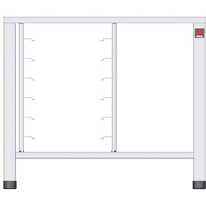 Tecnoeka Tavolo in Acciaio Inox 430 con Ruote, Cm. 94,6 x 80,6 x 63,3 h