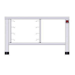 Tecnoeka Tavolo Fisso in Acciaio Inox con Supporti per 4 Teglie o Griglie GN1/1 o 60 x 40