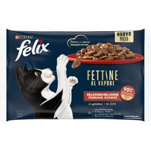 FELIX Fettine al Vapore Umido Gatto con Manzo e Pollo 4x80G MANZO E POLLO