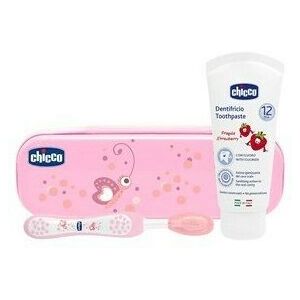 Chicco Set Dentale Rosa Con Fluoro