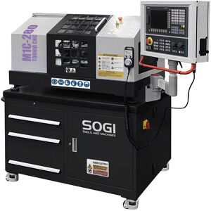 Tornio CNC per didattica SOGI M1C-280 - 200 x 280 mm - controllo numerico SIEMENS 808DA - con bancale inclinato