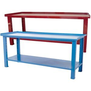 Banco da lavoro SOGI 2 metri con piano in acciaio portata 1000 kg - blu/rosso
