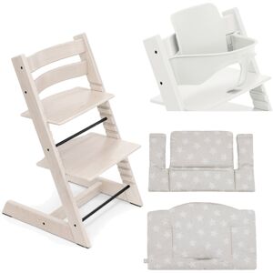 Stokke Promo Tripp Trapp con Cuscino e Baby Set Whitewash - Stars Silver