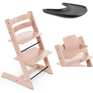 Stokke Tripp Trapp e Vassoio con Baby Set 2 Serene Pink - Black
