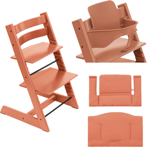 Stokke Kit Tripp Trapp con Cuscino e Baby Set 2 Terracotta - Terracotta