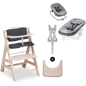 Hauck Seggiolone Beta+ con Cuscino Vassoio e Sdraietta Whitewashed