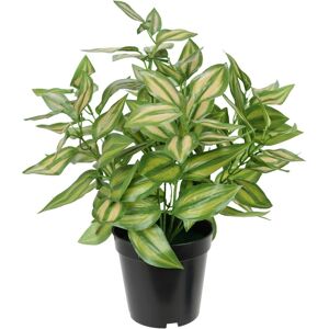 I.GE.A. Kunstplant Kunstmatige tradescantia met pot decoratie groene plant kamerplant Efeu rank, Tradescantia hanger, Efeu decoratieve plant, zijdenplant, kunstbloem (1 stuk) groen