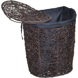 Home affaire Wasmand Rotan-vlechtwerk, met stofinzet en deksel, hoogte 62 cm bruin