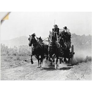 Artland Artprint Stomme film western als artprint op linnen, muursticker in verschillende maten zwart 40 cm x 30 cm