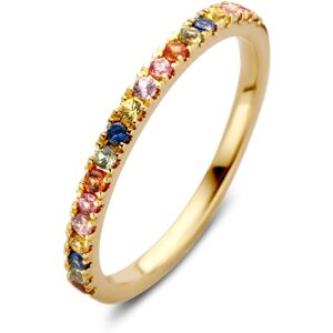 Excellent Jewelry Gouden Ring met Regenboog Saffier Edelstenen Goudkleurig 19mm female