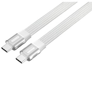 SiteCom Usb-c Ff-kabel 1 M 80 Gbps Plat Wit Kabel