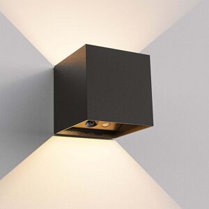 HOFTRONIC™ Kansas wandlamp op batterijen - Zwart - IP44 Binnen & buiten - 3000K warmwit licht - Up & Down - USB oplaadbare wandlamp - grote accu - Incl. Bewegingssensor