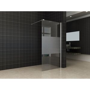 Saniluxe Douchewand Matglas 140 cm Glas met Muurprofiel 8 mm NANO