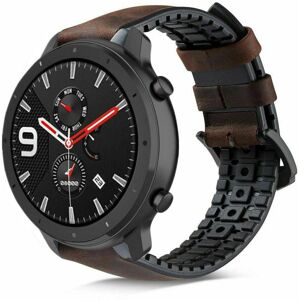 ShieldCase Xiaomi Amazfit GTR leren silicone band (bruin)